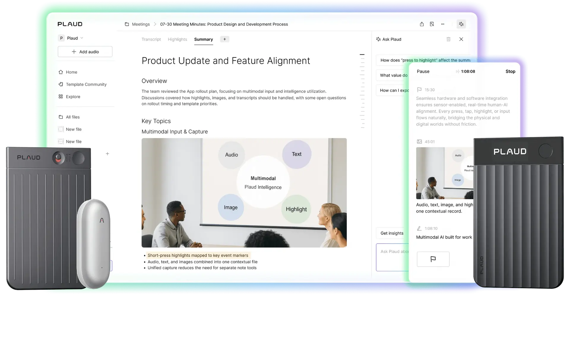 Plaud meeting recorder and mobile app workflow